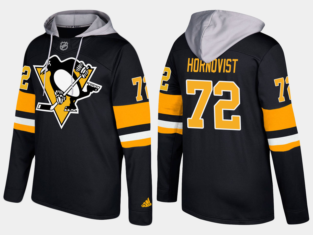 Men NHL Pittsburgh penguins 72 patric hornqvist black hoodie